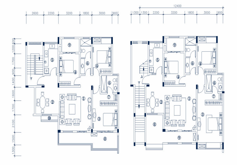 HA-4型 三室兩廳一廚兩衛(wèi) 建筑面積 124.4㎡ 房屋面積114.67㎡ <br/>HA-3型 三室兩廳一廚兩衛(wèi) 建筑面積 133.86㎡ 房屋面積118.08㎡ 