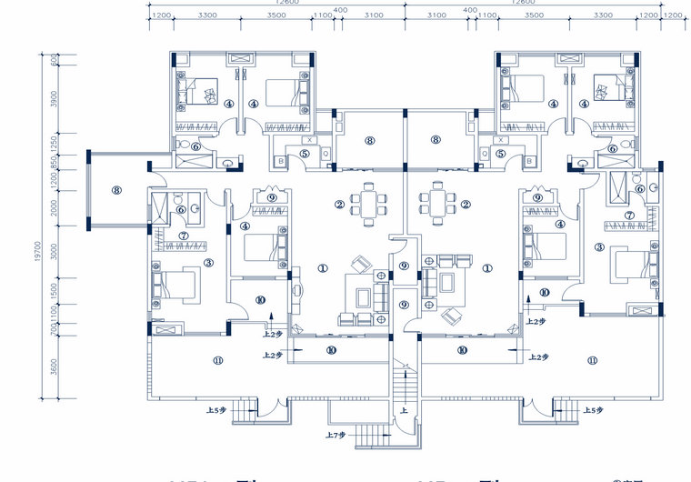 HB＇-1型 四室兩廳一廚兩衛(wèi) 建筑面積 171.95㎡ 房屋面積151.33㎡ <br/>HB-1型 四室兩廳一廚兩衛(wèi) 建筑面積 159.76㎡ 房屋面積146.03㎡ 